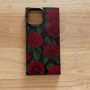 Floral Rose Phone Case - Black and Red